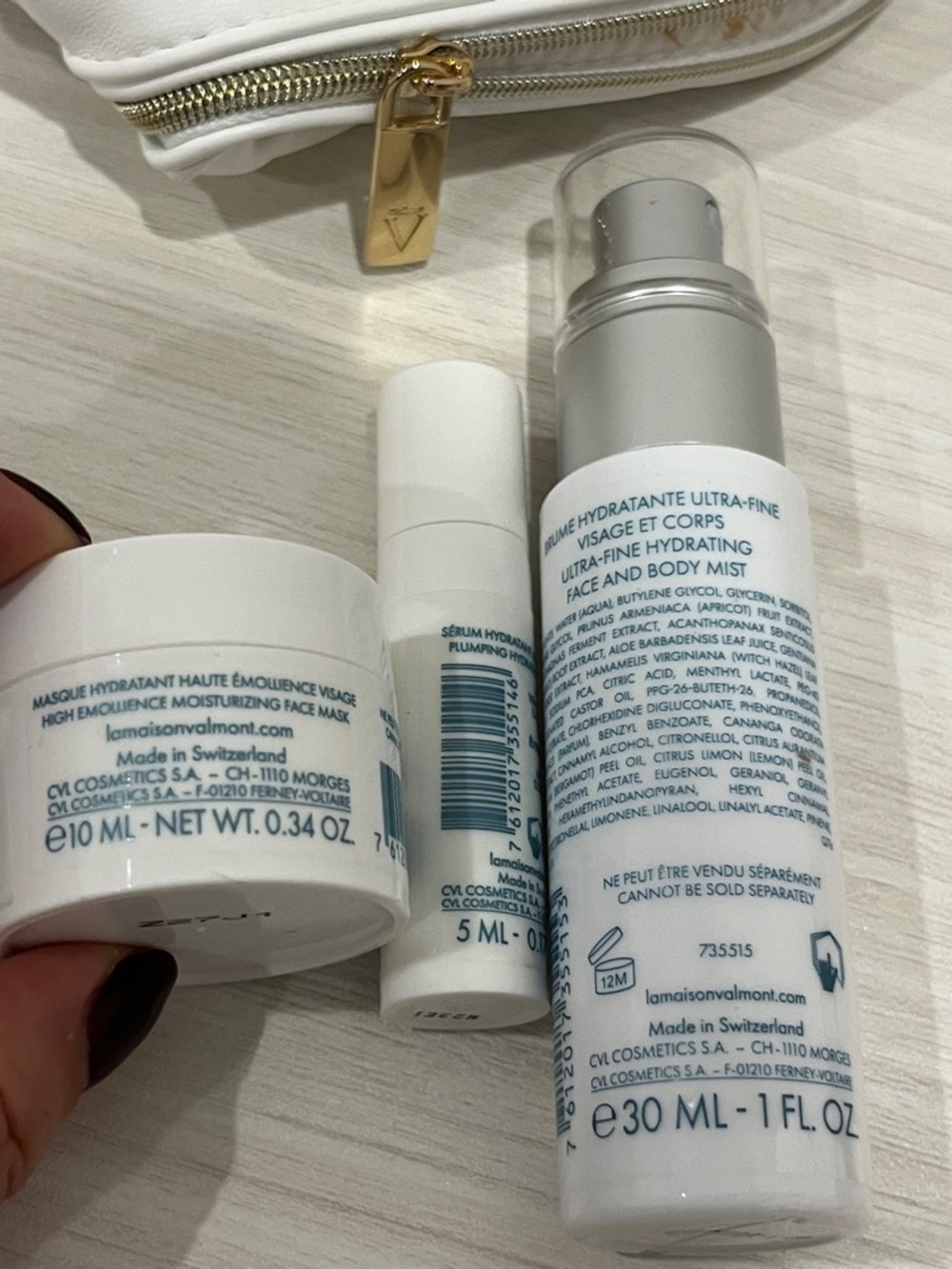 Valmont 4-pc Be Pure Hydration Set Luxury Skincare Gift Set w Pouch New GWP - Picture 6 of 6